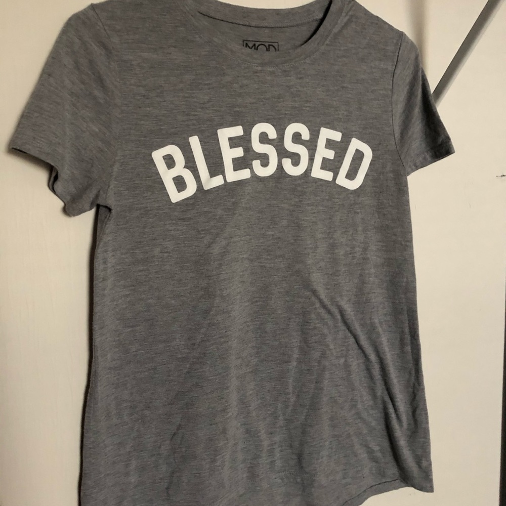 Modern Lux gray blessed t shirt